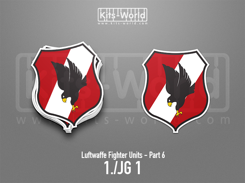 Kitsworld SAV Sticker - Luftwaffe Fighter Units - 1./JG 1 W:81mm x H:100mm 